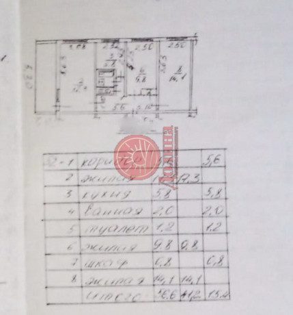 3-комнатная квартира 61.6 кв.м г.алушта